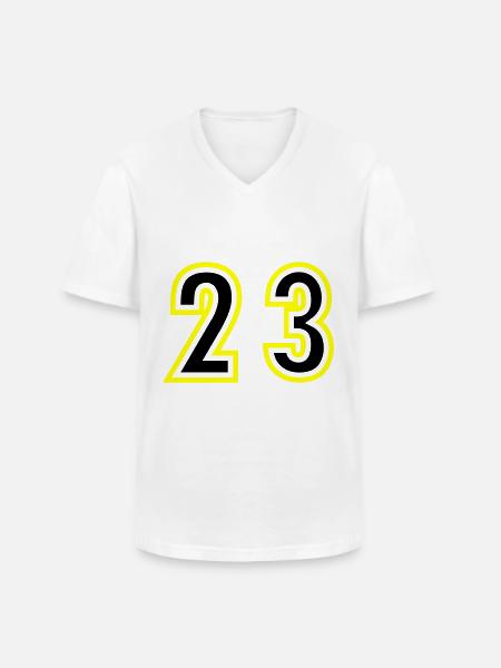 23 Number College - Men's V-Neck T-Shirt - white