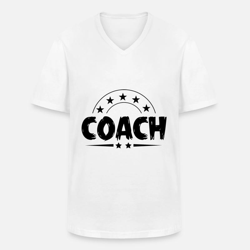 Coach Trainer - Männer-T-Shirt mit V-Ausschnitt - Weiß