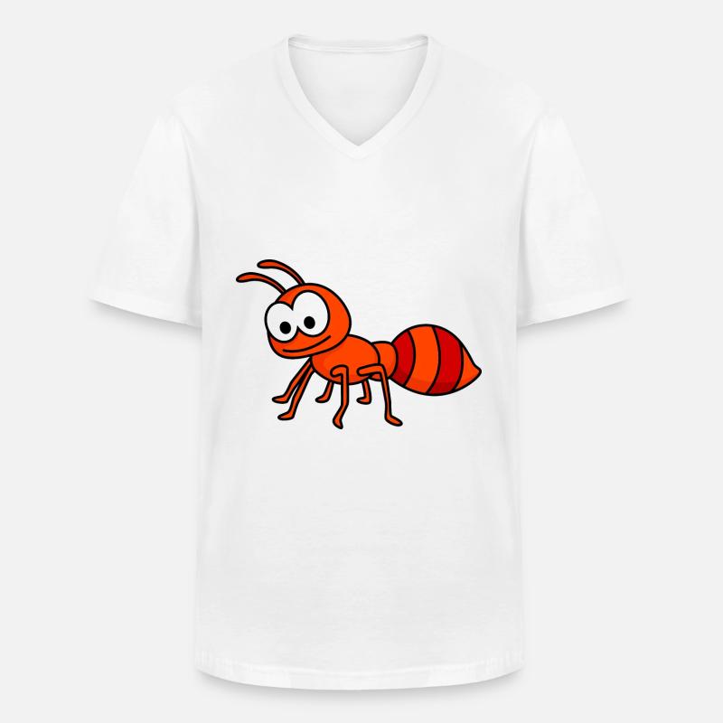 Ameise Comic Tier - Männer-T-Shirt mit V-Ausschnitt - Weiß