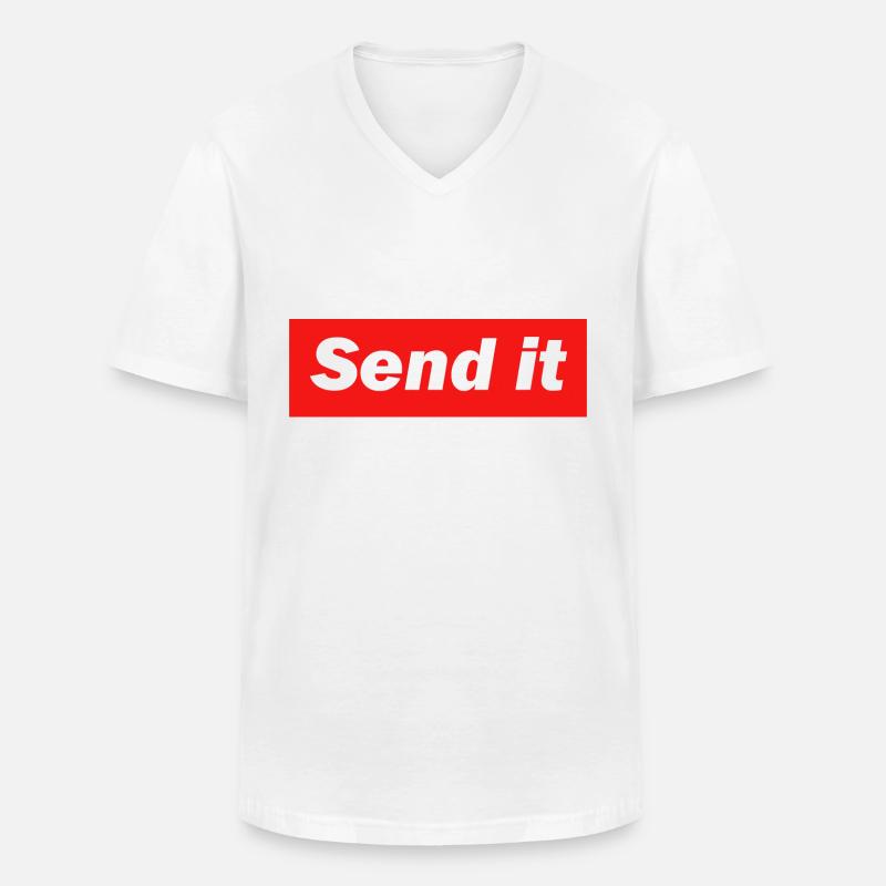 Send it - Männer-T-Shirt mit V-Ausschnitt - Weiß