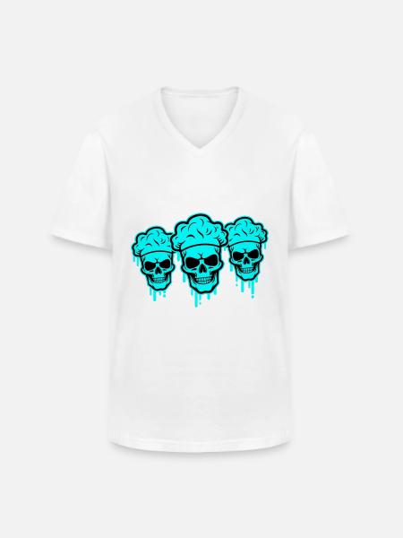 Chef Skeleton - Men's V-Neck T-Shirt - white