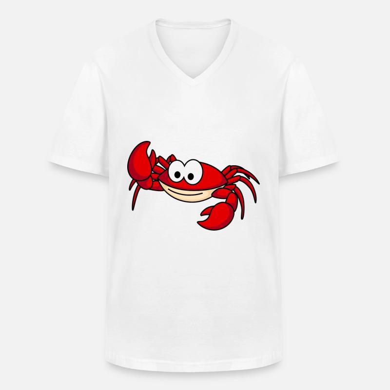 Krabbe Comic Tier - Männer-T-Shirt mit V-Ausschnitt - Weiß