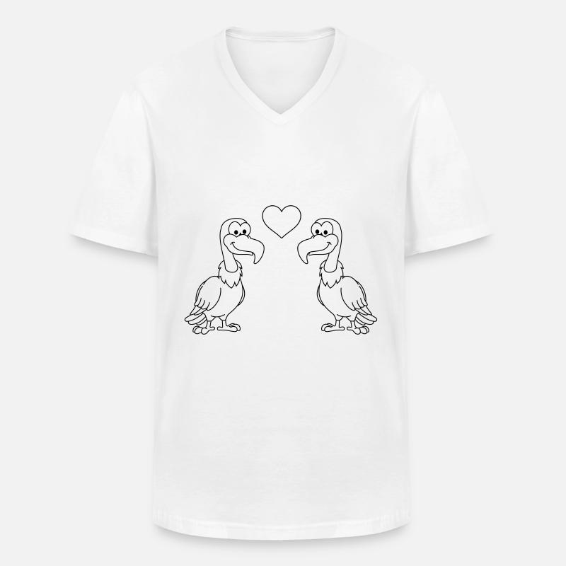 Geier Comic Paar liebe - Männer-T-Shirt mit V-Ausschnitt - Weiß