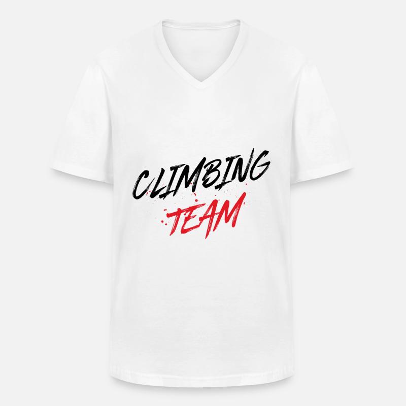 Climbing Team - Männer-T-Shirt mit V-Ausschnitt - Weiß