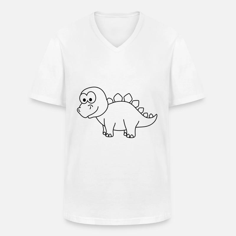 Dinosaurier stegosaurus Comic - Männer-T-Shirt mit V-Ausschnitt - Weiß