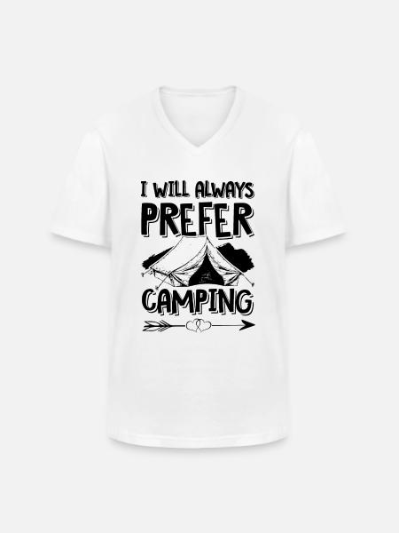 camping zelten - Männer-T-Shirt mit V-Ausschnitt - Weiß