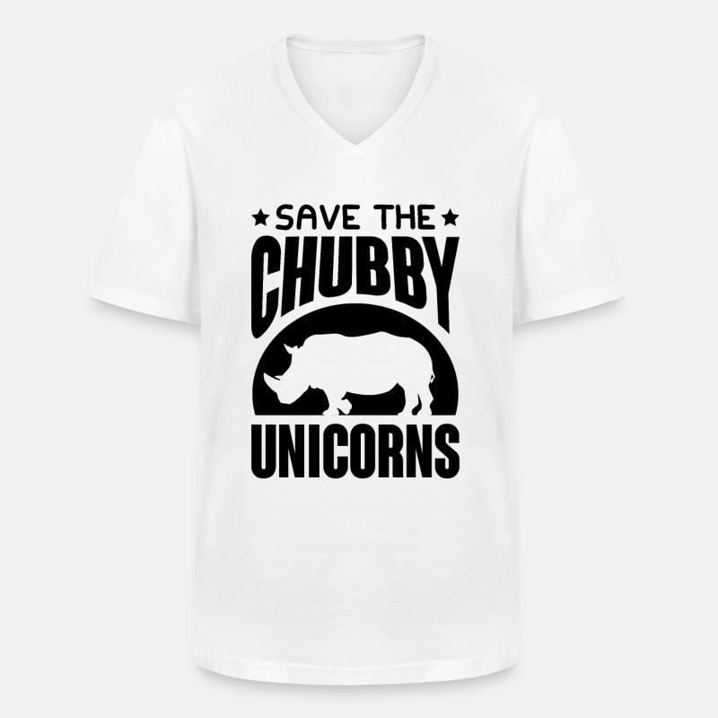 rhino ceon - Men's V-Neck T-Shirt - white