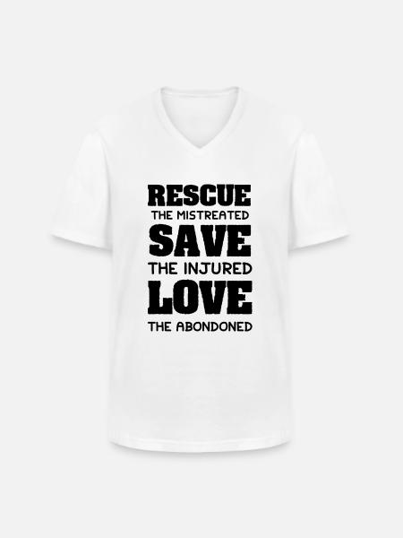 animal welfare claim - Men's V-Neck T-Shirt - white