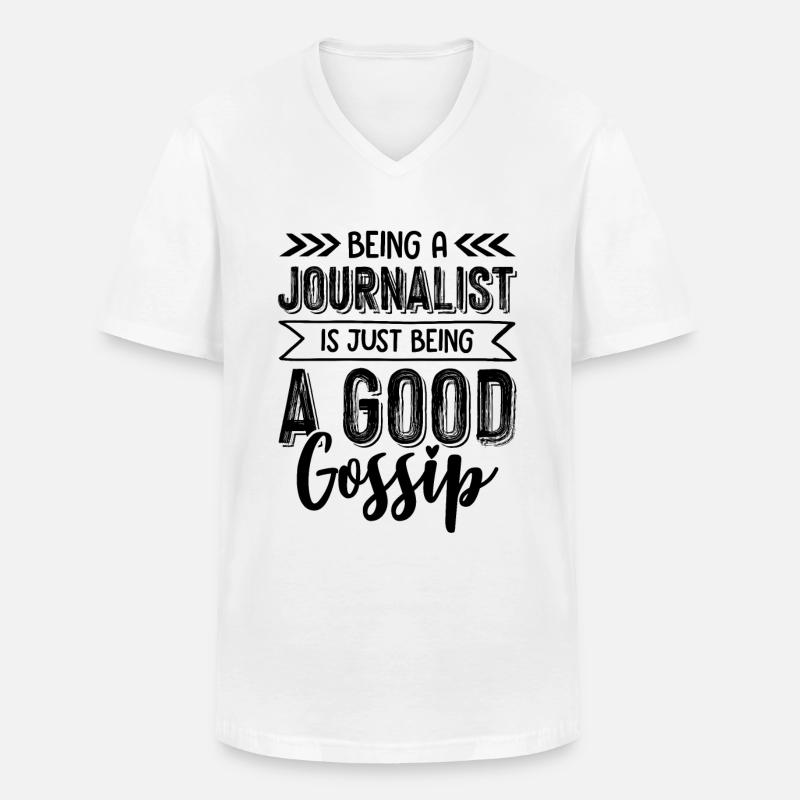 gossip Journalist - Männer-T-Shirt mit V-Ausschnitt - Weiß