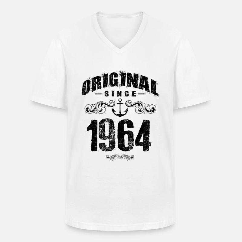 1964 original since - Männer-T-Shirt mit V-Ausschnitt - Weiß