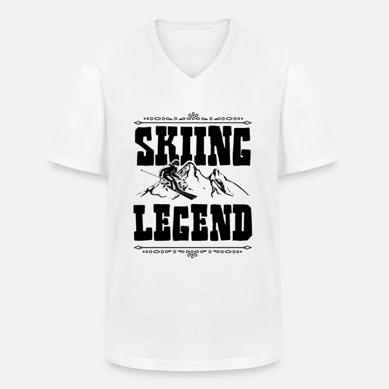 Ski Legend - Männer-T-Shirt mit V-Ausschnitt - Weiß