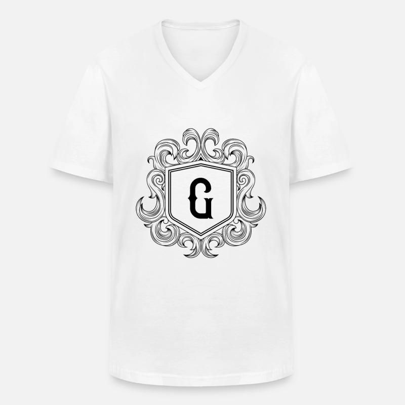 G Buchstabe Wappen - Männer-T-Shirt mit V-Ausschnitt - Weiß