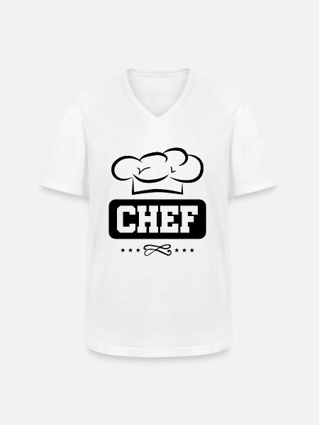 chef cuisinier - T-shirt col V Homme - blanc