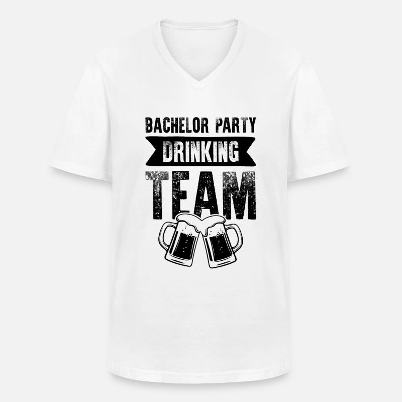 Bachelor Party Drinking Team - Männer-T-Shirt mit V-Ausschnitt - Weiß