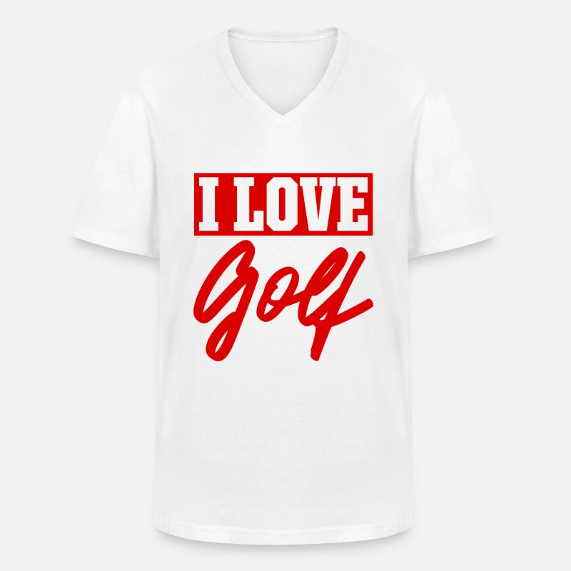 Ich liebe Golf - Männer-T-Shirt mit V-Ausschnitt - Weiß