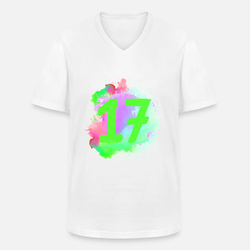 17 Nombre d’objets blob - T-shirt col V Homme - blanc