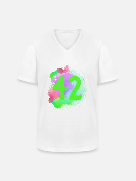42 Number of blobs - Men's V-Neck T-Shirt - white