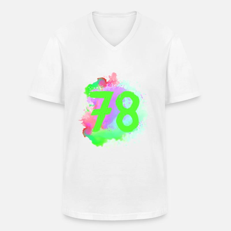 78 Nombre d’objets blob - T-shirt col V Homme - blanc