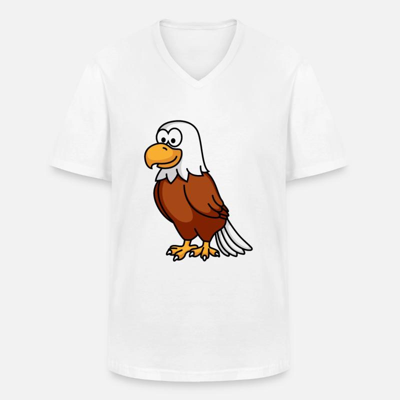 Adler Comic Tier - Männer-T-Shirt mit V-Ausschnitt - Weiß