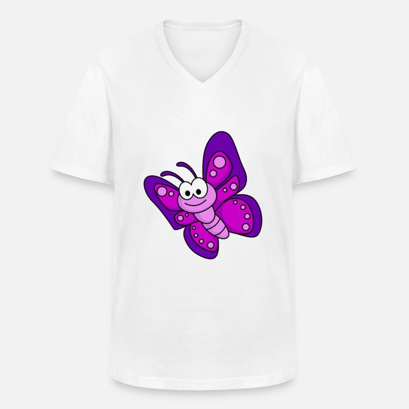 Schmetterling Comic Tier - Männer-T-Shirt mit V-Ausschnitt - Weiß