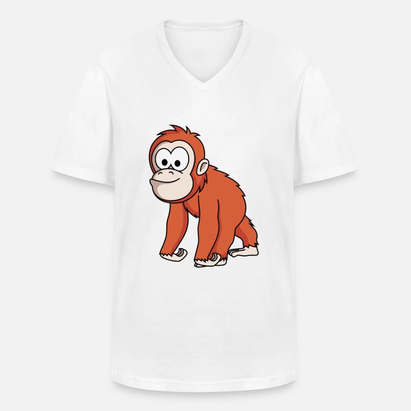 Orangutan affe comic - Männer-T-Shirt mit V-Ausschnitt - Weiß