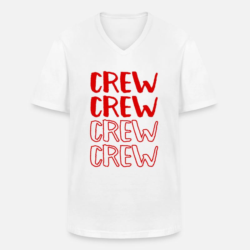 Crew - Männer-T-Shirt mit V-Ausschnitt - Weiß