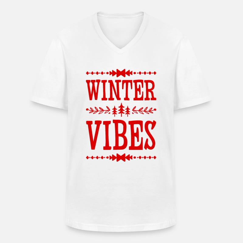 Winter Vibes - Männer-T-Shirt mit V-Ausschnitt - Weiß