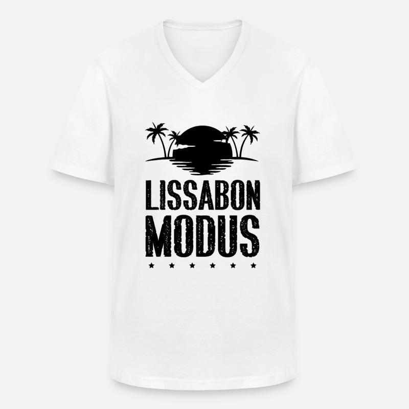 Lissabon Modus - Männer-T-Shirt mit V-Ausschnitt - Weiß