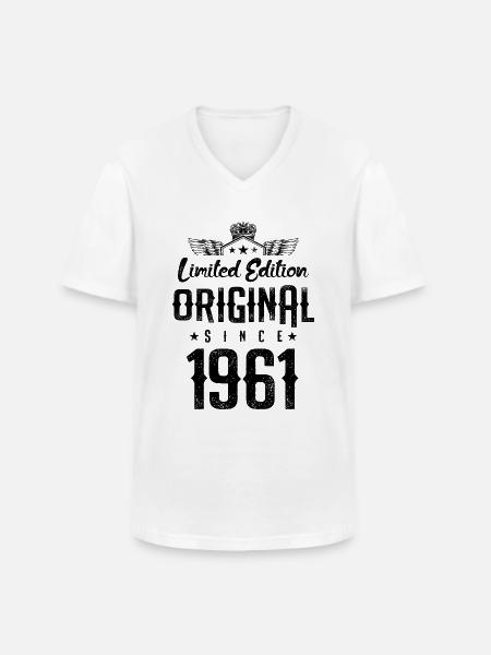 1961 limited edition - Men's V-Neck T-Shirt - white