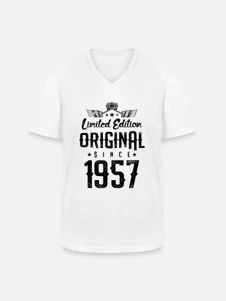 Édition limitée 1957 - T-shirt col V Homme - blanc