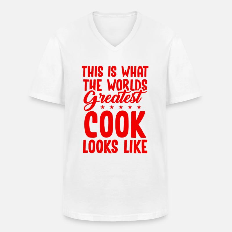 welt bester koch - Männer-T-Shirt mit V-Ausschnitt - Weiß