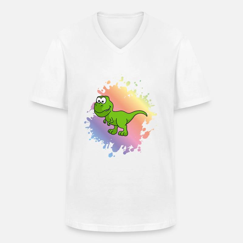 Dinosaurier T-Rex Comic - Männer-T-Shirt mit V-Ausschnitt - Weiß