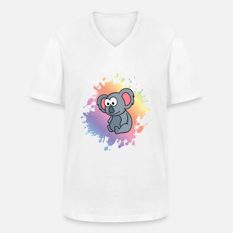 Koala Comic Tier - Männer-T-Shirt mit V-Ausschnitt - Weiß