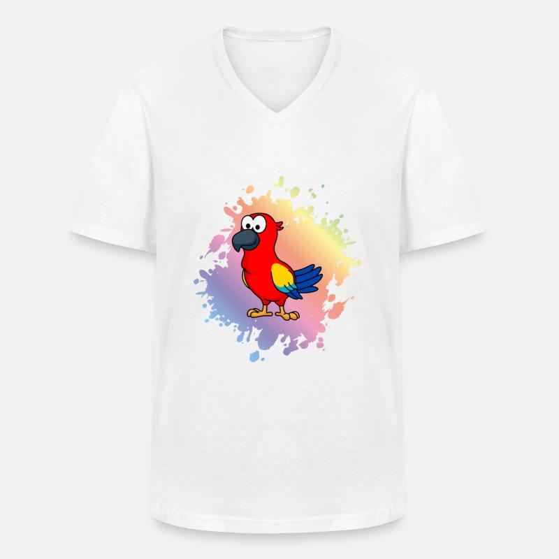 Papagai Comic Tier - Männer-T-Shirt mit V-Ausschnitt - Weiß