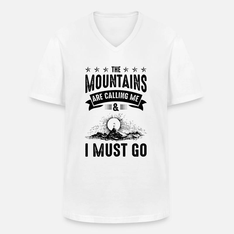 Mountains are Calling - Männer-T-Shirt mit V-Ausschnitt - Weiß