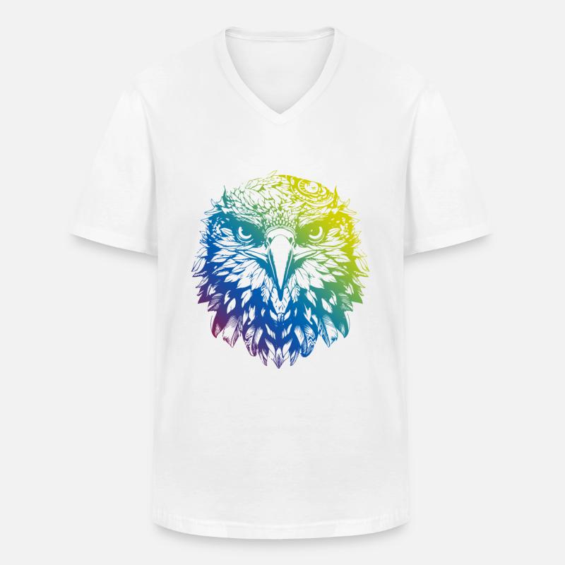 Adler Mandala Boho - Männer-T-Shirt mit V-Ausschnitt - Weiß