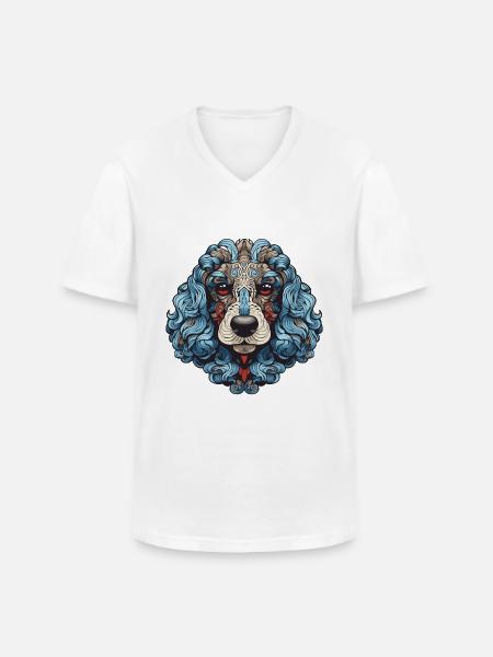 Poodle Dog Portrait - Men's V-Neck T-Shirt - white