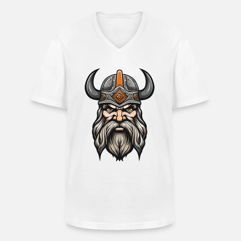 Wikinger Krieger Valhalla Odin - Männer-T-Shirt mit V-Ausschnitt - Weiß