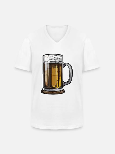 Bier Glas Symbol - Männer-T-Shirt mit V-Ausschnitt - Weiß