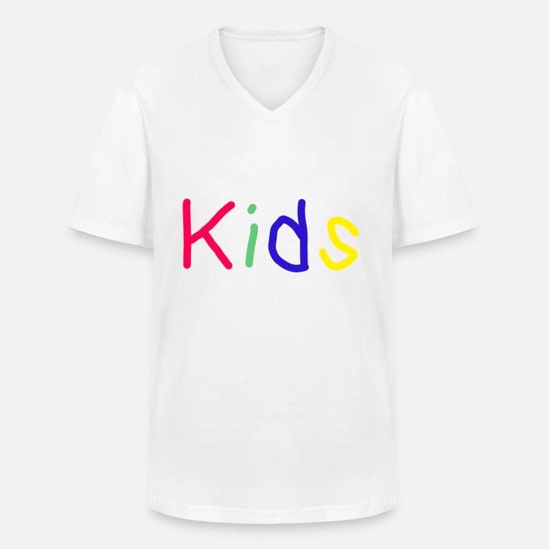 Kids Geschenkidee Kinder Bunt - Männer-T-Shirt mit V-Ausschnitt - Weiß