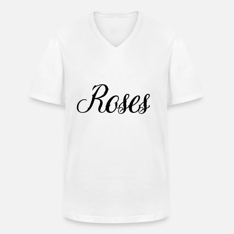 Roses Geschenkidee Rose Blumen - Männer-T-Shirt mit V-Ausschnitt - Weiß