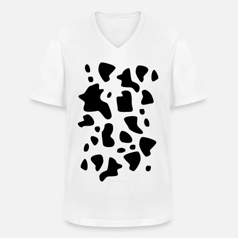 Kuhflecken - Männer-T-Shirt mit V-Ausschnitt - Weiß