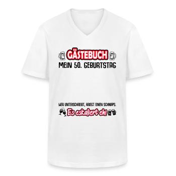 50 Geburtstag 50 Ehrentag Geschenk Mann Frau Fun - Männer-T-Shirt mit V-Ausschnitt - Weiß - Vorne - AI Model Male 185 light (185cm)