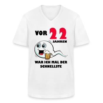 22. Geburtstag lustig 22.Ehrentag 22. Jubiläum - Männer-T-Shirt mit V-Ausschnitt - Weiß - Vorne - AI Model Male 185 light (185cm)