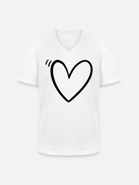 Herz Liebe Beziehung - Männer-T-Shirt mit V-Ausschnitt - Weiß