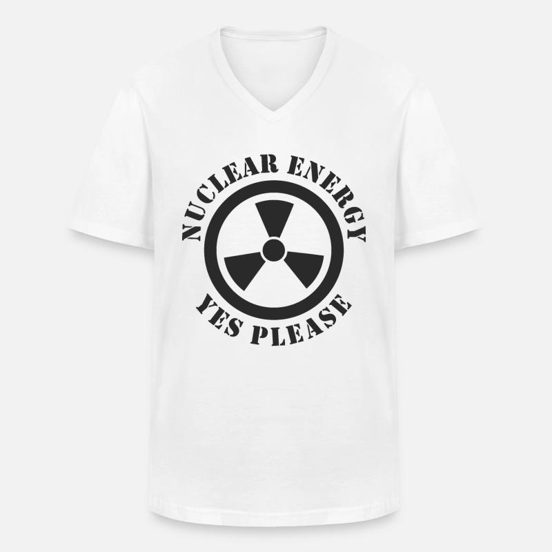 Kernenergie, Ja bitte, Atomkraft - Männer-T-Shirt mit V-Ausschnitt - Weiß