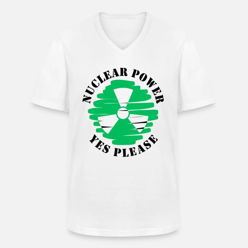 Atomkraft, Ja bitte, Kernenergie - Männer-T-Shirt mit V-Ausschnitt - Weiß
