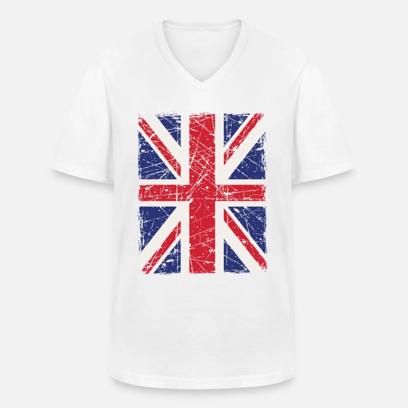 Union Jack - Men's V-Neck T-Shirt - white