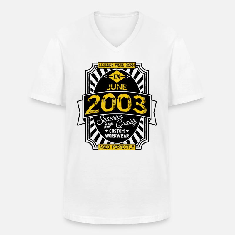 JUNI 2003 - Männer-T-Shirt mit V-Ausschnitt - Weiß