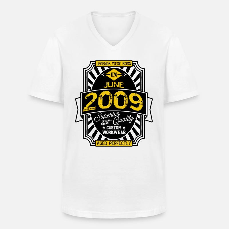 2009 JUNI - Männer-T-Shirt mit V-Ausschnitt - Weiß